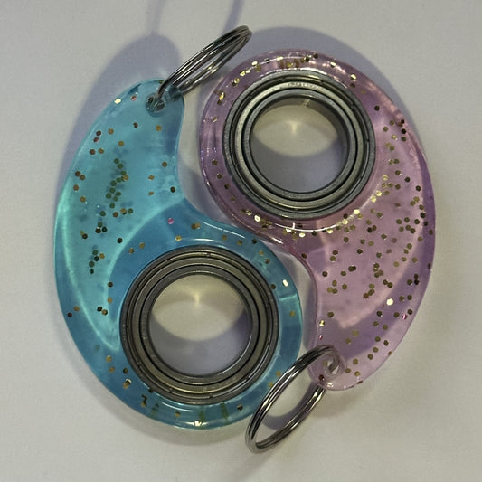 Blue and Pink Glitter Whiskey Resin Spinner v1.0 Set